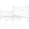 vidaXL Cadre de lit m&eacute;tal sans matelas et pied de lit blanc 100x190 cm