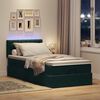 vidaXL Lit ottoman avec matelas et LED Vert fonc&eacute; 80x200cm velours