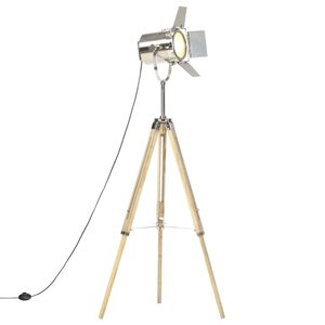 vidaXL Lampadaire &agrave; tr&eacute;pied bois de manguier massif 140 cm