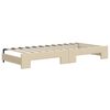 vidaXL Lit de jour avec gigogne et matelas cr&egrave;me 100x200 cm tissu