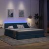 vidaXL Lit avec rangement et LED avec matelas Bleu 180 x 200 cm tissu