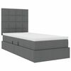 vidaXL Lit avec rangement et matelas Gris fonc&eacute; 100 x 200 cm Polyester
