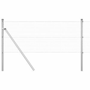 vidaXL Cl&ocirc;ture en fils soud&eacute;s pour fixation au sol 25 x 0,4 m Argent&eacute;