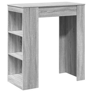 vidaXL Table de bar avec &eacute;tag&egrave;res sonoma gris bois d'ing&eacute;nierie