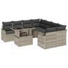 vidaXL Ensemble de canap&eacute; de jardin 9 pc Gris clair polyrotin