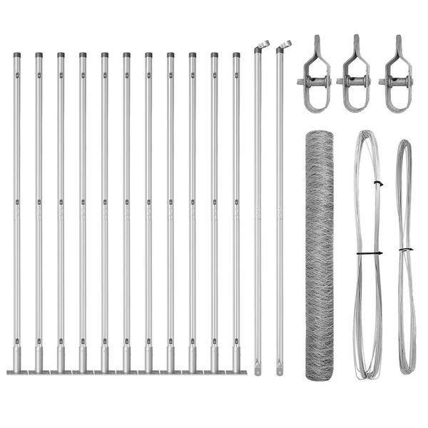 vidaXL Poteau de cl&ocirc;ture. Argent&eacute; 25 x 1,2 m (maille de 36 mm) Acier