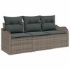 vidaXL Ensemble de canap&eacute; de jardin 3 pc Gris polyrotin