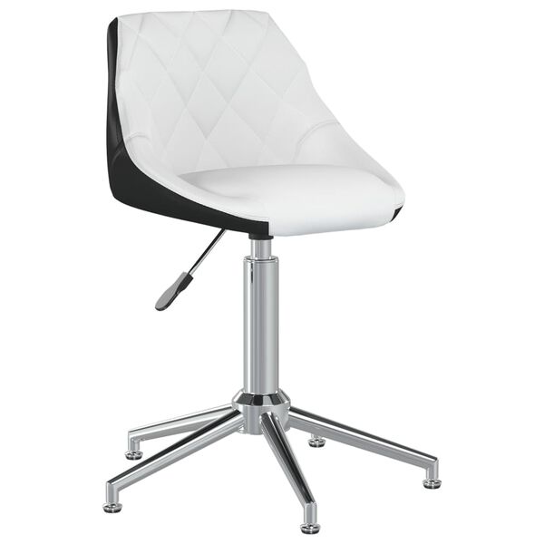 vidaXL Chaise pivotante de salle &agrave; manger Blanc et noir Similicuir