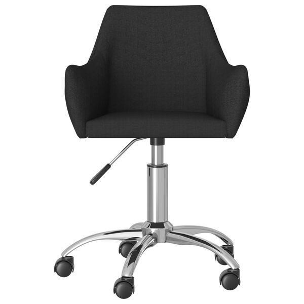 vidaXL Chaise pivotante de salle &agrave; manger Noir Tissu