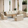 vidaXL Salon de jardin avec coussins 13 pcs beige r&eacute;sine tress&eacute;e