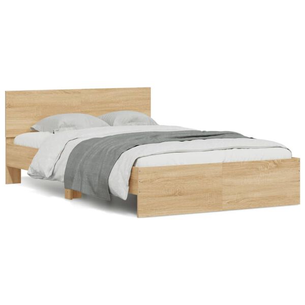 vidaXL Cadre de lit sans matelas chêne sonoma 120x200 cm