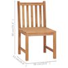 vidaXL Chaises de jardin lot de 8 avec coussins Bois de teck massif