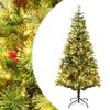 vidaXL Sapin de No&euml;l pr&eacute;-&eacute;clair&eacute; et pommes de pin vert 120cm PVC et PE