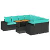 vidaXL Salon de jardin 9 pcs avec coussins noir r&eacute;sine tress&eacute;e