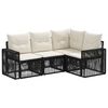 vidaXL Ensemble de canap&eacute; de jardin 4 pcs Noir et blanc cr&egrave;me