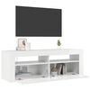 vidaXL Meuble TV avec lumières LED blanc brillant 120x35x40 cm