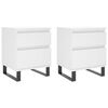 vidaXL Tables de chevet 2 pcs blanc 40x35x50 cm bois d&rsquo;ing&eacute;nierie