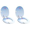 vidaXL Si&egrave;ge de toilette &agrave; fermeture douce 2 pi&egrave;ces Bleu 44 x 38 cm