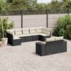 vidaXL Salon de jardin 9 pcs avec coussins noir r&eacute;sine tress&eacute;e