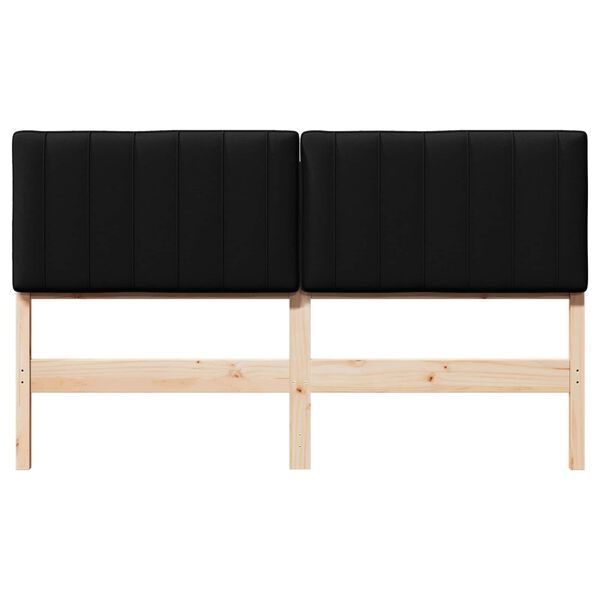 vidaXL T&ecirc;te de lit capitonn&eacute;e Marron et Noir 150 cm Pin massif