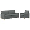 vidaXL Ensemble de Canap&eacute;s 2 pc Gris fonc&eacute; Tissu