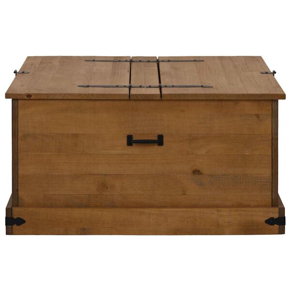 vidaXL Coffre de rangement HALDEN 91x91x47 cm bois massif pin