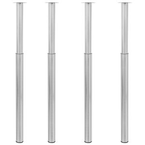 vidaXL Pieds de table t&eacute;lescopiques 4 pcs Acier inoxydable 710 mm-1100 mm