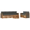 vidaXL Ensemble de canap&eacute;s d'ext&eacute;rieur 7 pcs Naturel et Anthracite