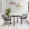 vidaXL Ensemble de salle &agrave; manger pour jardin 3 pcs Noir