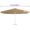 vidaXL Tissu de remplacement pour parasol d'extérieur Taupe 515 cm