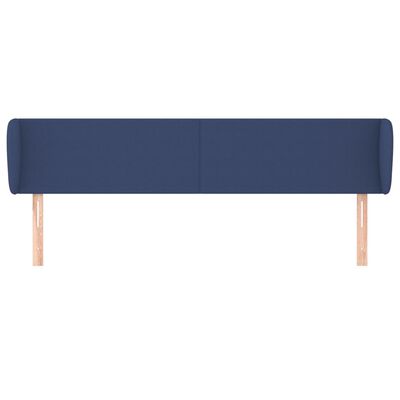 vidaXL Tête de lit avec oreilles Bleu 163x23x78/88 cm Tissu