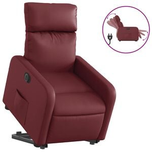 vidaXL Fauteuil inclinable &eacute;lectrique rouge bordeaux similicuir