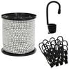 vidaXL Cords &eacute;lastiques avec crochets 4 mm Noir et Blanc