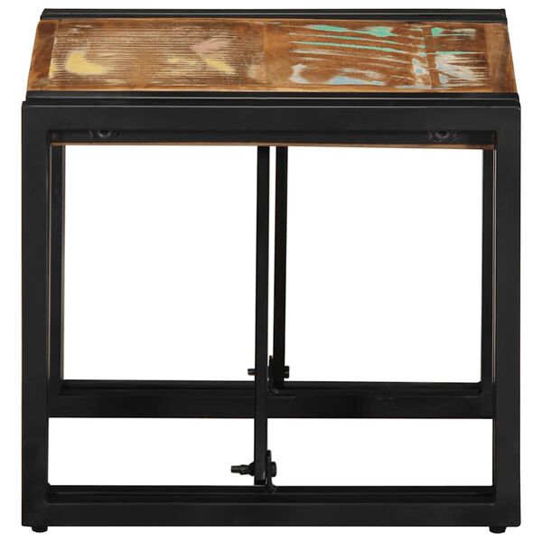 vidaXL Table basse multicolore 40x40x35 cm bois de récupération massif