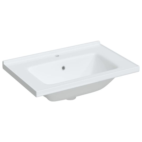 vidaXL &Eacute;vier salle de bain blanc 71x48x19,5 cm rectangulaire c&eacute;ramique