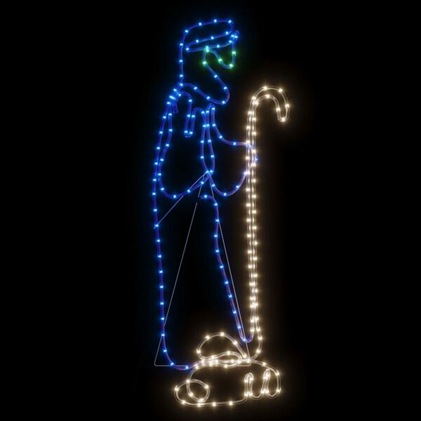 vidaXL Figurine de No&euml;l Berger et agneau avec 168 LED 102,5x35 cm