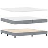 vidaXL Lit &agrave; ressorts avec matelas Gris clair 200 x 200 cm tissu
