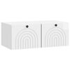 vidaXL Meuble TV mural Montage mural Blanc brillant 78,5 x 41 x 30 cm