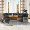 vidaXL Ensemble de canap&eacute; de jardin avec coussin 11 pcs Gris polyrotin