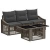 vidaXL Ensemble de canap&eacute; de jardin 4 pc Gris et Gris fonc&eacute; polyrotin