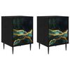 vidaXL Table de chevet WIJHE 2 pc Ch&ecirc;ne noir 36 x 33 x 51 cm