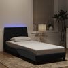 vidaXL Cadre de lit avec LED sans matelas Hanko noir 80x200 cm velours