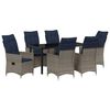 vidaXL Ensemble table et chaises 7 pc Gris Rotin PE