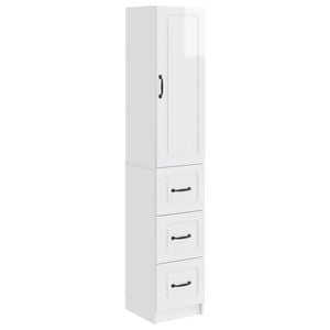 vidaXL Ensemble de Meubles 2 pcs Blanc brillant 33 x 34,5 x 87 cm