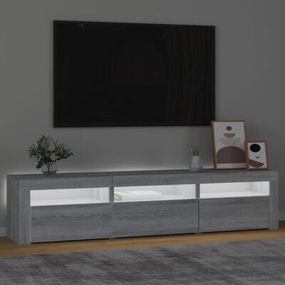 vidaXL Meuble TV avec lumières LED Sonoma gris 180x35x40 cm