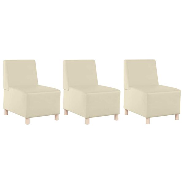 vidaXL Unit&eacute; de Sofa Modulaire Sans Accoudoirs 3 pcs Cr&egrave;me