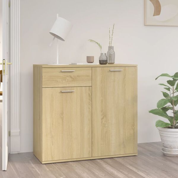 vidaXL Buffet chêne sonoma 80x36x75 cm bois d'ingénierie