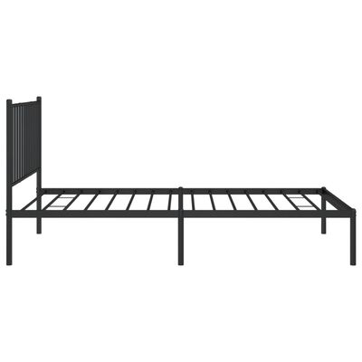 vidaXL Cadre de lit métal sans matelas avec tête de lit noir 100x190cm