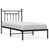 vidaXL Cadre de lit m&eacute;tal sans matelas avec t&ecirc;te de lit noir 80x200 cm
