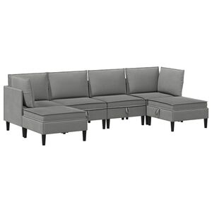 vidaXL Ensemble de meubles pour le salon 6 pc Gris fonc&eacute; Tissu
